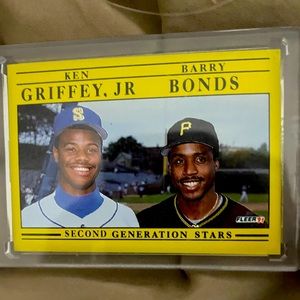 91 fleer Ken Griffey Jr + Barry Bonds second year stars